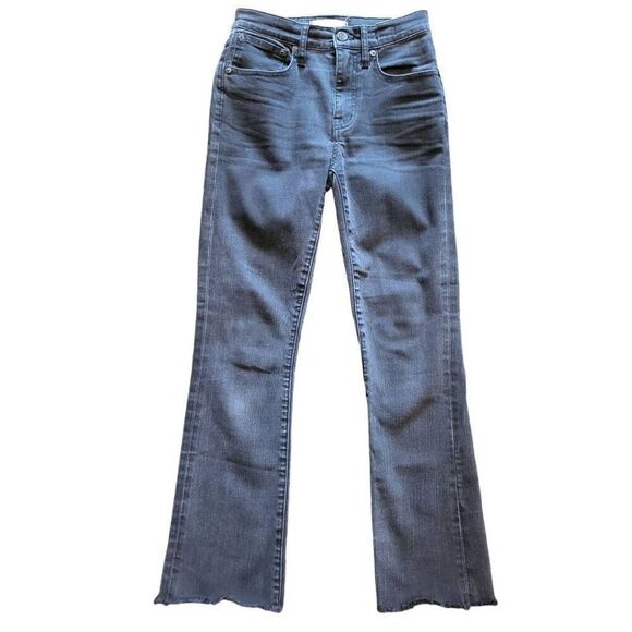 Madewell Jeans Women's 24 Black Cali Demi Boot Raw Hem Cropped Comfort - Picture 1 of 4